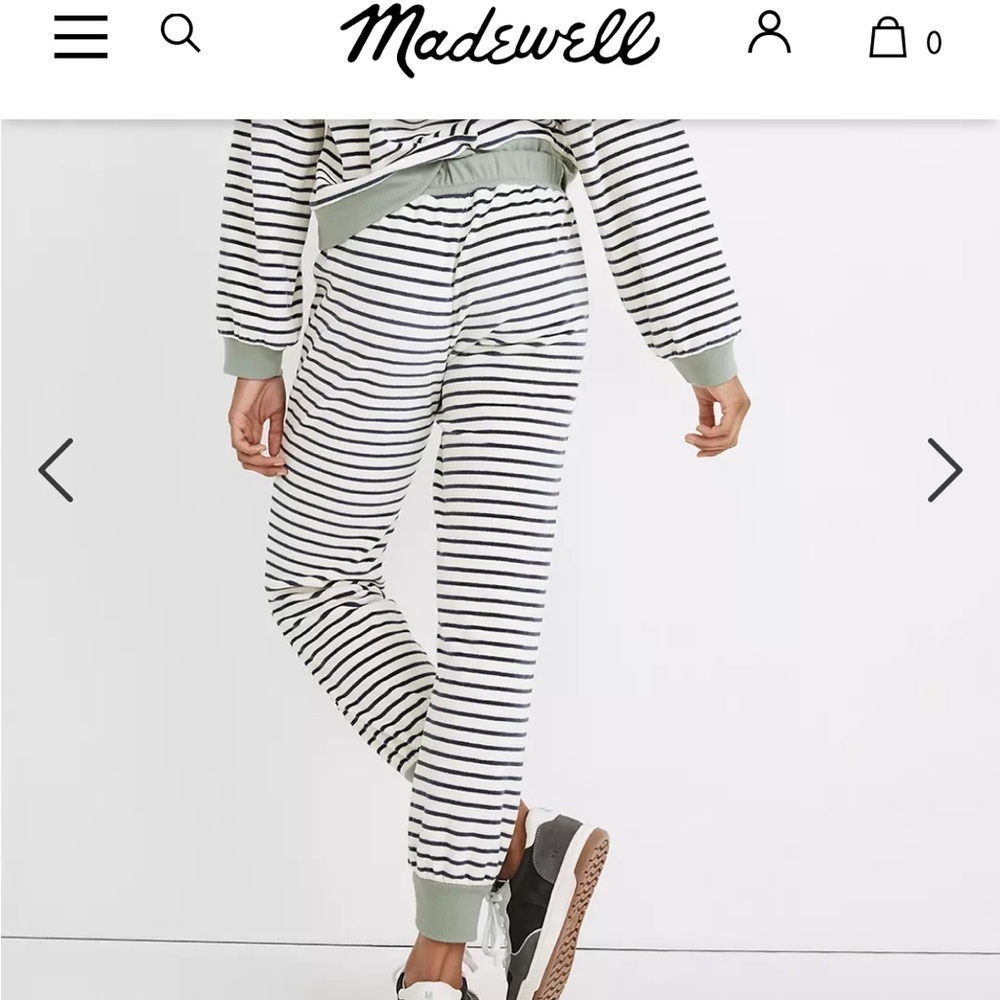 Madewell Striped Track Pants in Black and White